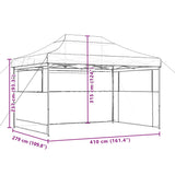 ZNTS Foldable Party Tent Pop-Up with 3 Sidewalls Black 4005022