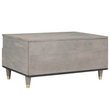 Coffee Table with Drawer Grey 80 x 54 x 40 cm Solid Mango Wood 4018785