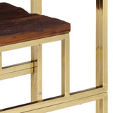 Console Table Gold Stainless Steel and Solid Wood Sleeper 350014
