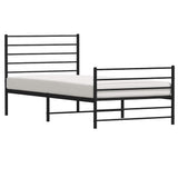 Metal Bed Frame without Mattress with Footboard Black 100x190cm 352331