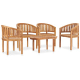 Garden Lounge Set Natural Teak Smooth-sanded teak hardwood Medium 3059963
