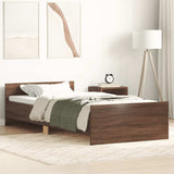 Bed Frame without Mattress Brown Oak 90x190 cm Single Engineered Wood 835945
