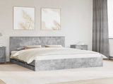 Bed Frame with Drawer Concrete Grey 180 x 200 cm Engineer Wood 3411092