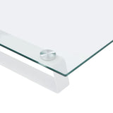 Monitor Stand White 100x35x8 cm Tempered Glass and Metal 374222