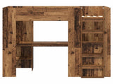Loft Bed Frame with Desk Old Wood 80 x 200 cm Engineered Wood 3410449