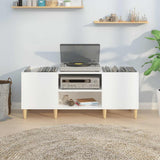 Record Cabinet High Gloss White 121x38x48 cm Engineered Wood 831927