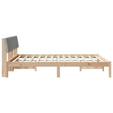 Bed frame Brown and light grey 150 x 200 cm Solid pine wood 878669