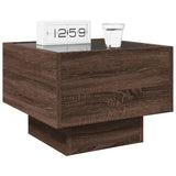 ZNTS Bedside Table with Infinity LED Brown Oak 40x40x30 cm 3284069