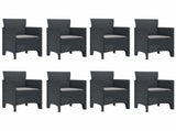 Garden Dining Set 9 pcs Anthracite Polypropylene 3378734