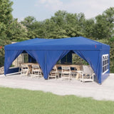 ZNTS Folding Party Tent with Sidewalls Blue 3x6 m 93542