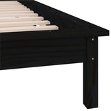 LED Bed Frame without Mattress Black 100x200 cm Solid Wood 820600