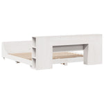 ZNTS Bed Frame without Mattress White 200x200 cm Solid Wood Pine 3323639
