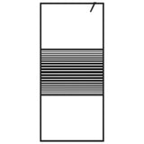 Walk-in Shower Wall Black 90x195 cm Clear ESG Glass 152146