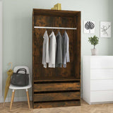 Wardrobe Smoked Oak 100x50x200 cm Engineered Wood 815345