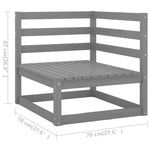 ZNTS 4 Piece Garden Lounge Set Grey Solid Pinewood 3075326