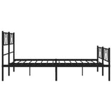 Metal Bed Frame without Mattress with Footboard Black 135x190cm 355480