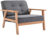 Minimalistic Wooden Frame Accent Chair, with Padded Seat - Dark Grey T3398P328118