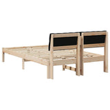 Bed frame Brown and black 120 x 200 cm Solid pine wood 878611