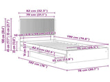 Bed Frame with Storage and Headboard Black 75 x 190 cm 3414068