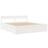 Bed Frame without Mattress White 200x200 cm Solid Wood Pine 3282337
