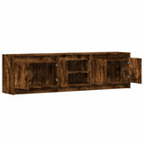 TV Cabinet with LED Smoked Oak 180x34x50 cm Engineered Wood 3307916