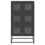 ZNTS Highboard Black 68x39x123 cm Steel 853350