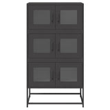 ZNTS Highboard Black 68x39x123 cm Steel 853350