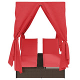 Double Sun Lounger with Roof Brown 205 x 129 x 200 cm PE rattan 3376133