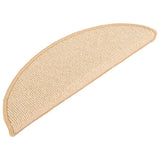 Stair Mats 15 pcs 56x17x3 cm Cream Half Round 149853
