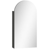 Arched Bathroom Mirror Cabinet with Adjustable Glass Shelves - Black T3398P423545