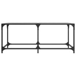 ZNTS Coffee Table with Black Glass Top 98.5x50x40 cm Steel 845979