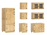 Cabinet with Drawer SKI 14 pcs Honey Brown Solid Pine Wood 3392646