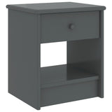 Bedside Cabinet Dark grey Solid pinewood Compact Bedside Cabinet 322226