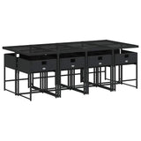 Garden Dining Set Black 3211278