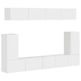 TV Cabinet Set 5 pcs High Gloss White Engineered Wood 3409091