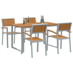 Garden Dining Set 5 pcs Grey and brown 140 x 80 x 75 cm 3284351