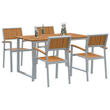 Garden Dining Set 5 pcs Grey and brown 140 x 80 x 75 cm 3284351