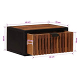 Handmade Bedside Cabinet Natural 40 x 30 x 20 cm 42020088