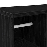 Bathroom Cabinet with Roll Holder Black 39x22x90 cm 858525