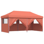 Foldable Party Tent Pop-Up with 4 Sidewalls Terracotta 4004957