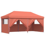 Foldable Party Tent Pop-Up with 4 Sidewalls Terracotta 4004957