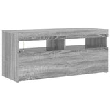 TV Cabinet with LED Lights Grey Sonoma 90x35x40 cm 815676