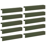 Garden Cover Profile 10 pcs 100 x 20 x 15 cm Steel Olive Green 8012983