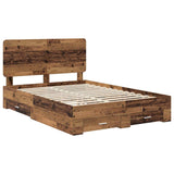 Bed Frame with Headboard Old Wood 140 x 190 cm Engineered Wood 3412790