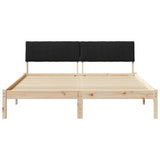 Bed frame Brown and black 160 x 200 cm Solid pine wood 878666