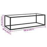Coffee Table Black with Tempered Glass 120x60x35 cm 322883
