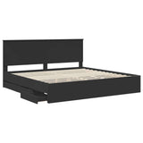 Bed Frame with Drawer Black 200 x 200 cm Engineer Wood 3411083