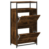 Shoe Cabinet Smoked Oak 60x34x112 Engineered Wood 840031