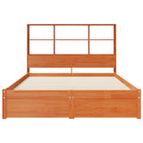 Bed Frame with Storage Headboard Wax Brown 140 x 190 cm 3423798