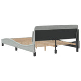 Bed Frame "Dover" Light Grey 137x190 cm Velvet 373282